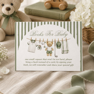 Carte D'accompagnement Demande de livre pour Baby Shower Golf Bear