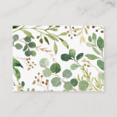 Carte D'accompagnement Demande de livre pour Baby Shower Greenery Gold Eu (Dos)