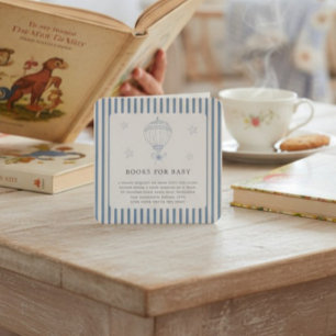 Carte D'accompagnement Demande de livre pour Baby Shower Montgolfière Vin