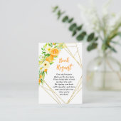 Carte D'accompagnement Demande de livre pour Baby Shower Oranges Citrus (Debout devant)