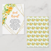 Carte D'accompagnement Demande de livre pour Baby Shower Oranges Citrus (Devant / Derrière)