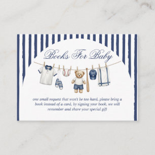 Carte D'accompagnement Demande de livre pour Baby Shower Ours de Baseball