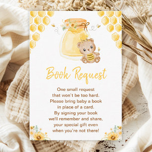 Carte D'accompagnement Demande de livre pour Baby Shower Ourson Chéri