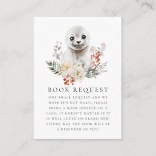 Carte D'accompagnement Demande de livre pour Baby Shower Phoque Arctique