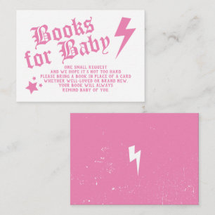Carte D'accompagnement Demande de livre pour Baby Shower Rock N Roll Rose