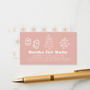 Carte D'accompagnement Demande de livre pour Baby Shower 'Rose d'hiver de