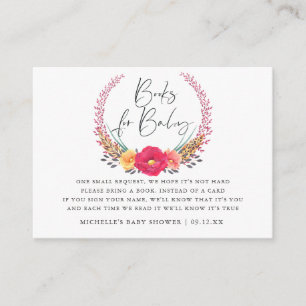 Carte D'accompagnement Demande de livre pour Baby Shower Safari Floral Aq