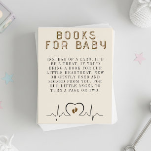 Carte D'accompagnement Demande de livre pour Baby Shower sur le thème du 