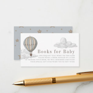Carte D'accompagnement Demande de livre pour Baby Shower sur le thème du
