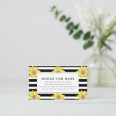 Carte D'accompagnement Demande de livre pour Baby Shower Tournesol Bandes (Debout devant)