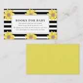 Carte D'accompagnement Demande de livre pour Baby Shower Tournesol Bandes (Devant / Derrière)