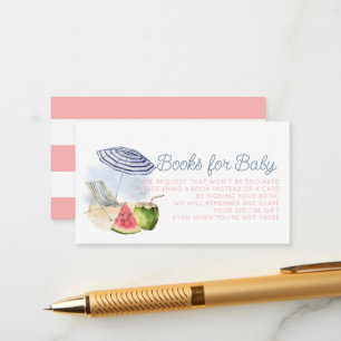 Carte D'accompagnement Demande de livre pour Baby Shower tropical Fête au
