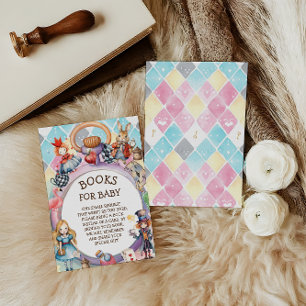 Carte D'accompagnement Demande de livre pour Baby Shower Wonderland