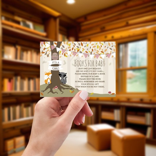 Carte D'accompagnement Demande de livre pour bébé fille sur les créatures