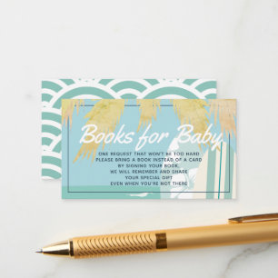 Carte D'accompagnement Demande de livre pour garçon bébé sur la plage de