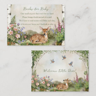 Carte D'accompagnement Demande de livre pour la baby shower Fawn et l'arc