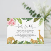 Carte D'accompagnement Demande de livre Safari fille baby shower book ins (Debout devant)