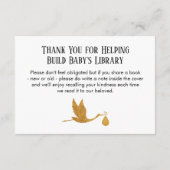 Carte D'accompagnement Demande de livre simple avec Gold Stork Insérez le (Dos)