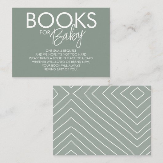 Carte D'accompagnement Demande de livre vert sauge Boho (Devant / Derrière)