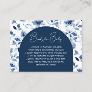 Carte D'accompagnement Demande de livres floraux Navy et Dusty Blue Boy