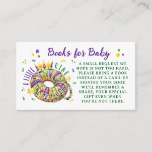 Carte D'accompagnement Demande de livres pour bébé pour Mardi Gras