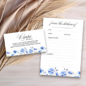 Carte D'accompagnement Demande de recette : Baby shower de mariage floral