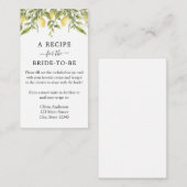 Carte D'accompagnement Demande de recette Citron et verdure (Devant / Derrière)