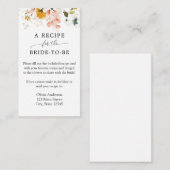 Carte D'accompagnement Demande de recette d'abeille et Vintage florale (Devant / Derrière)