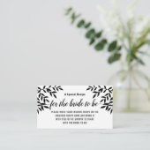 Carte D'accompagnement Demande de recette de Baby Shower Élégant Minimali (Debout devant)