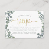 Carte D'accompagnement Demande de recette de Baby Shower Eucalyptus (Devant)