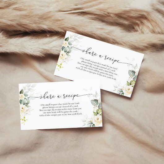 Carte D'accompagnement Demande de recette de Baby Shower Fleurs Vertes Ro