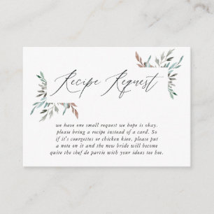 Carte D'accompagnement Demande de recette de Baby Shower hivernal de verd