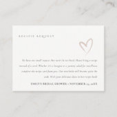 Carte D'accompagnement Demande de recette de Baby Shower minimal rose pou (Devant)