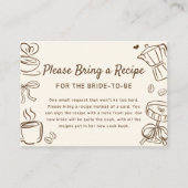 Carte D'accompagnement Demande de recette de douche de mariage au café (Devant)