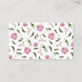 Carte D'accompagnement Demande de recette de douche de mariage floral ros (Dos)