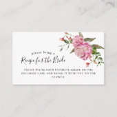 Carte D'accompagnement Demande de recette de douche de mariage floral ros (Devant)