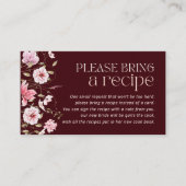 Carte D'accompagnement Demande de recette de douche de mariée florale de (Devant)