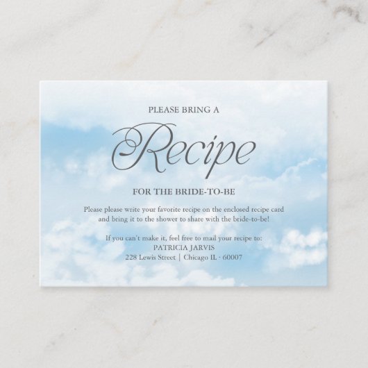 Carte D'accompagnement Demande de recette de douche de mariée moderne sur (Devant)