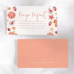 Carte D'accompagnement Demande de recette de douche nuptiale Citrus