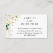 Carte D'accompagnement Demande de recette de douche nuptiale florale vert (Devant)