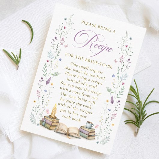 Carte D'accompagnement Demande de recette de douche nuptiale sur le thème