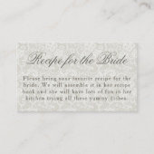 Carte D'accompagnement Demande de recette de douche nuptiale thème dentel (Devant)