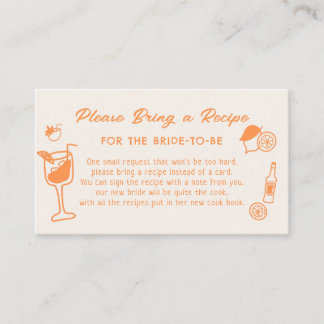 Carte D'accompagnement Demande de recette de Fête des mariées Aperol Spri