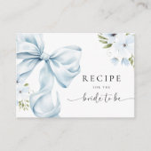 Carte D'accompagnement Demande de recette de Fête des mariées Bleu Bow (Devant)