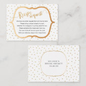 Carte D'accompagnement Demande de recette de Fête des mariées Confetti Or (Devant / Derrière)
