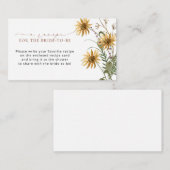 Carte D'accompagnement Demande de recette de Fête des mariées florale jau (Devant / Derrière)