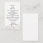 Carte D'accompagnement Demande de recette de fleur sauvage pour une douch (Devant / Derrière)