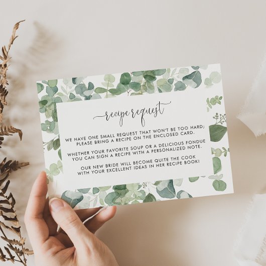 Carte D'accompagnement Demande de recette de mariage au eucalyptus géomét