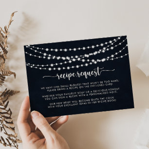 Carte D'accompagnement Demande de recette de mariage avec guirlandes rust