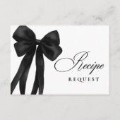 Carte D'accompagnement Demande de recette de mariage avec un nœud noir (Devant)